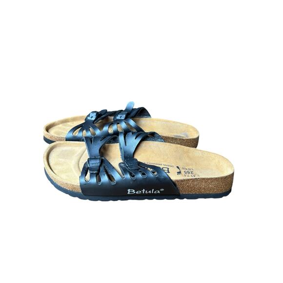 Betula Birkenstock Granada Black Strappy Slip On Adjustable Sandal - W10/M8 - Picture 3 of 10